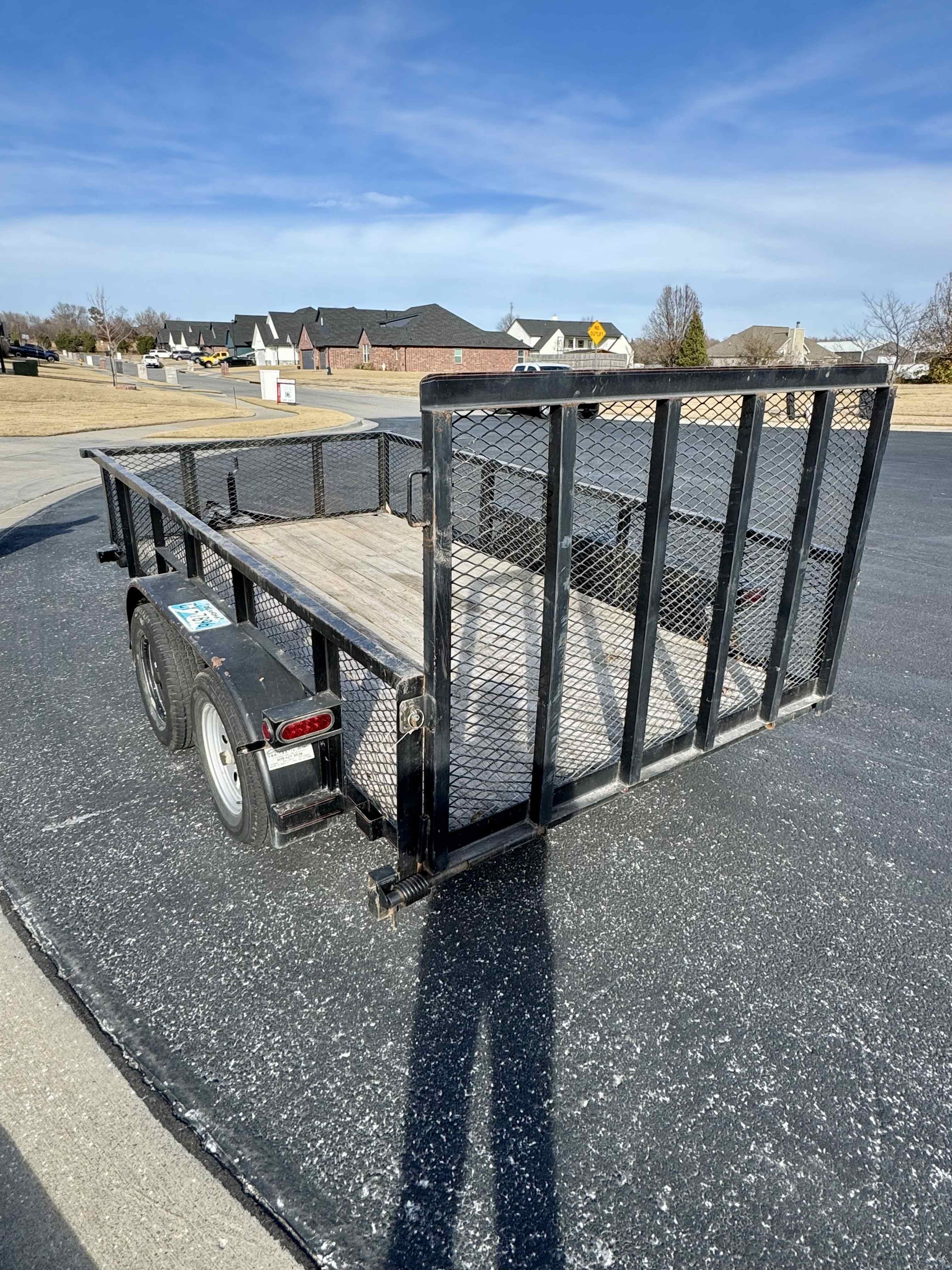 11 foot utility trailer full view for lawn mowers and light equipment