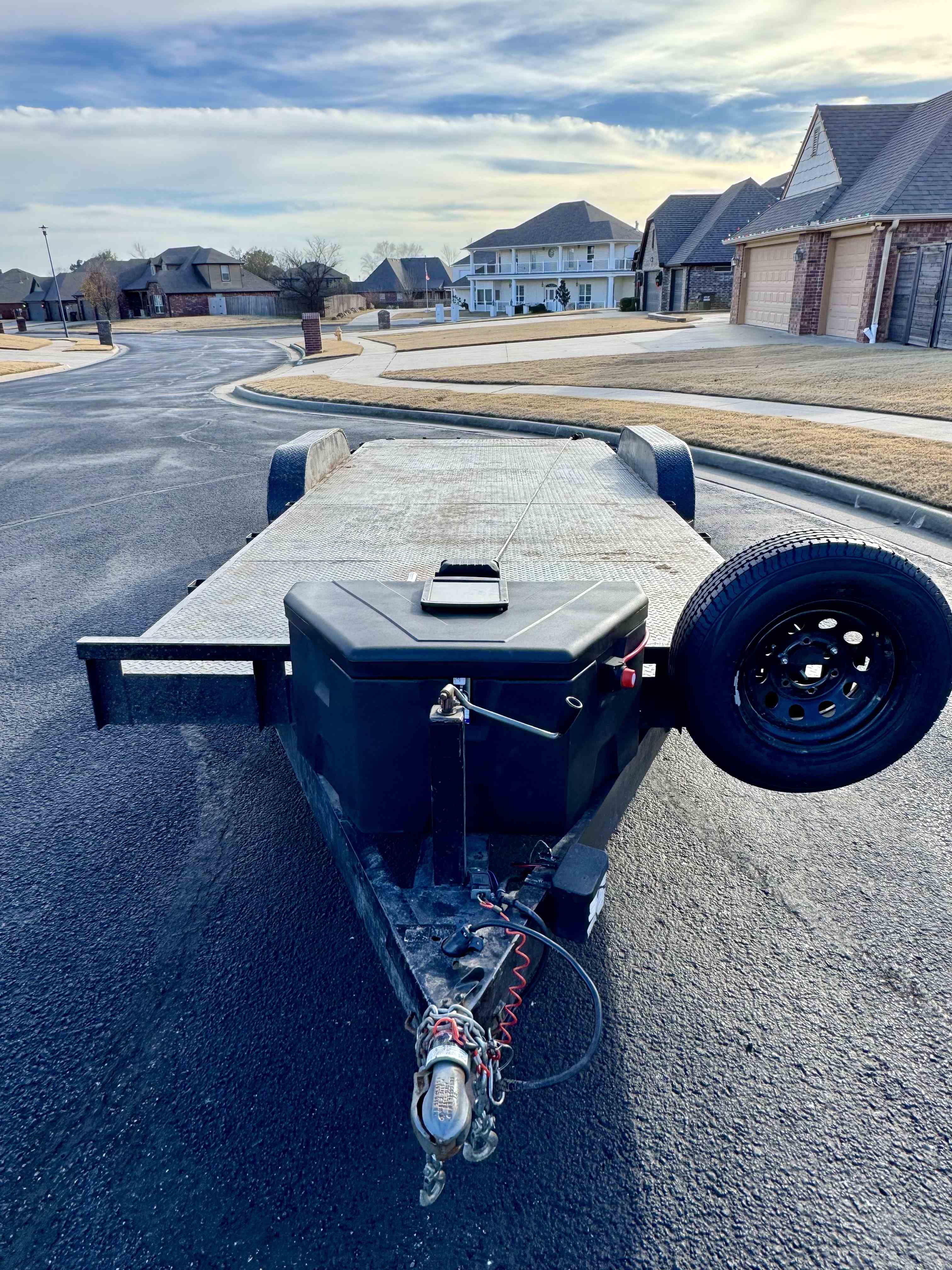 20 foot car hauler detail showing D-ring tie down points